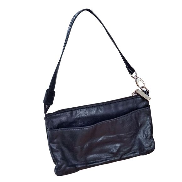 Hobo International Small Leather Black Zipper Clutch Black Purse - Picture 3 of 14